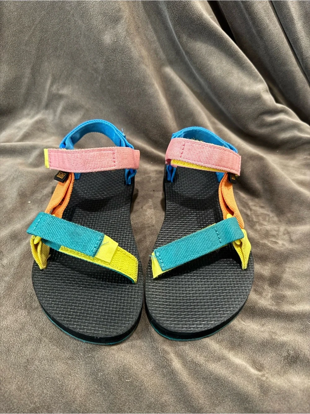 Teva Kids Rainbow Strap Sandals — Blue, Pink, Yellow, Orange - Picture 3 of 8